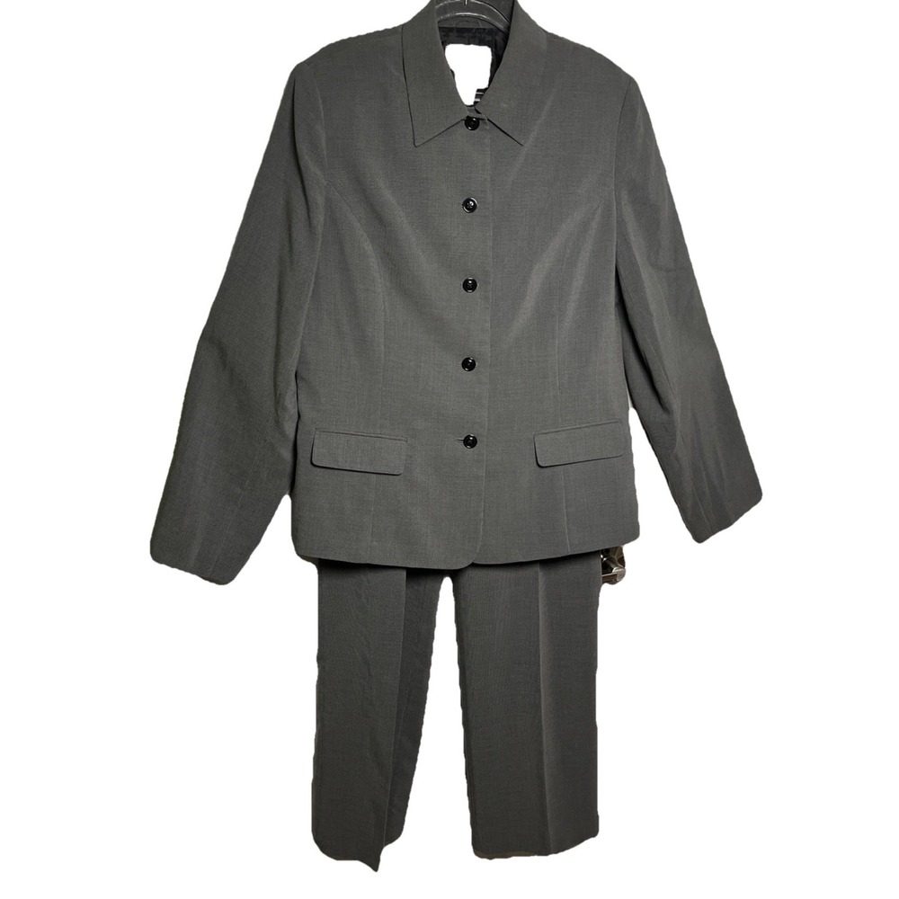 AKA Eddie Bauer NWOT Womens Gray Suit Set Jacket Size 14/Pants Size 12